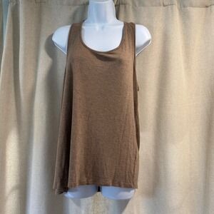 Eileen‎ Fisher Woman 1X Tank Top Brown Sleeveless Viscose Knit Casual